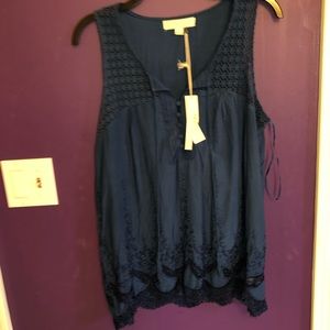 Love Stitch Medium Tank Deep Blue NWT